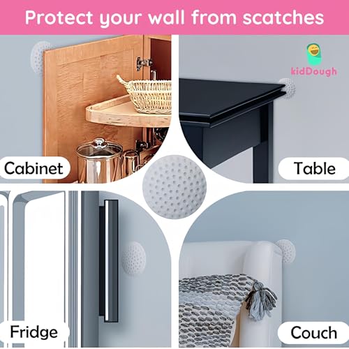 KidDough Door Stopper Bumper, 10 Pieces, Wall and Door Protector, Noise Reduction, Door Handle Knob Wall Shield Bumper Guard for Wall - Image 3