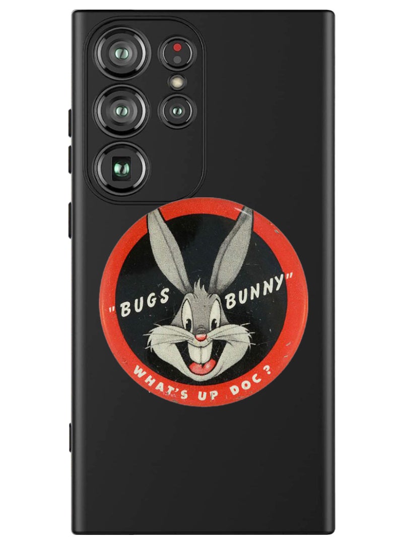 Theodor Protective Slim Fit Case Liquid Silicone Cover with Full Body Protection Anti-Scratch Shockproof Case For Samsung Galaxy S24 Ultra (Black) - Bugs Bunn - Image 1