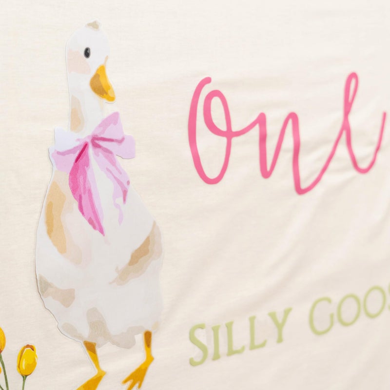 Capiont Caption One Silly Goose Decal - Goose Theme 1st Birthday Decoration for Girls, Pink Bow Goose Birthday Party Supplies, First Birthday Party Balloon Arch Decal - Image 4