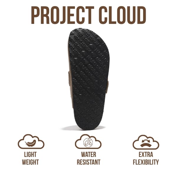 Project Cloud صنادل كلاود الجلدية الأصلية للنساء - نعل ميموري فوم، غير قابلة للانزلاق ودعامة قوس القدم من الفلين الطبيعي، صنادل وموصلات للنساء (مانشستر، توب، 10) - Image 4