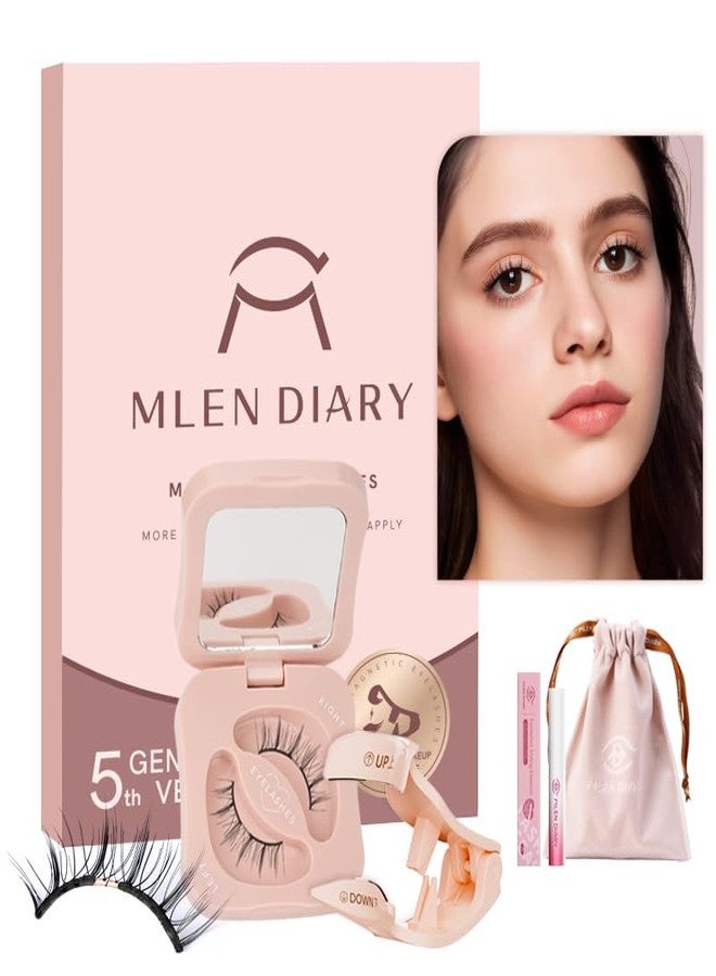 MLEN DIARY Magnetic Eyelashes with Applicator Kit Natural Reusable Soft Magnetic Lashes Without Eyeliner, Glue-free False Eyelashes Lightweight, Waterproof, Easy to Wear, No Makeup Remover Required(Korean Style) - Image 1