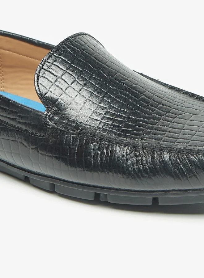 DUCHINI Men's Textured Slip-On Moccasins
