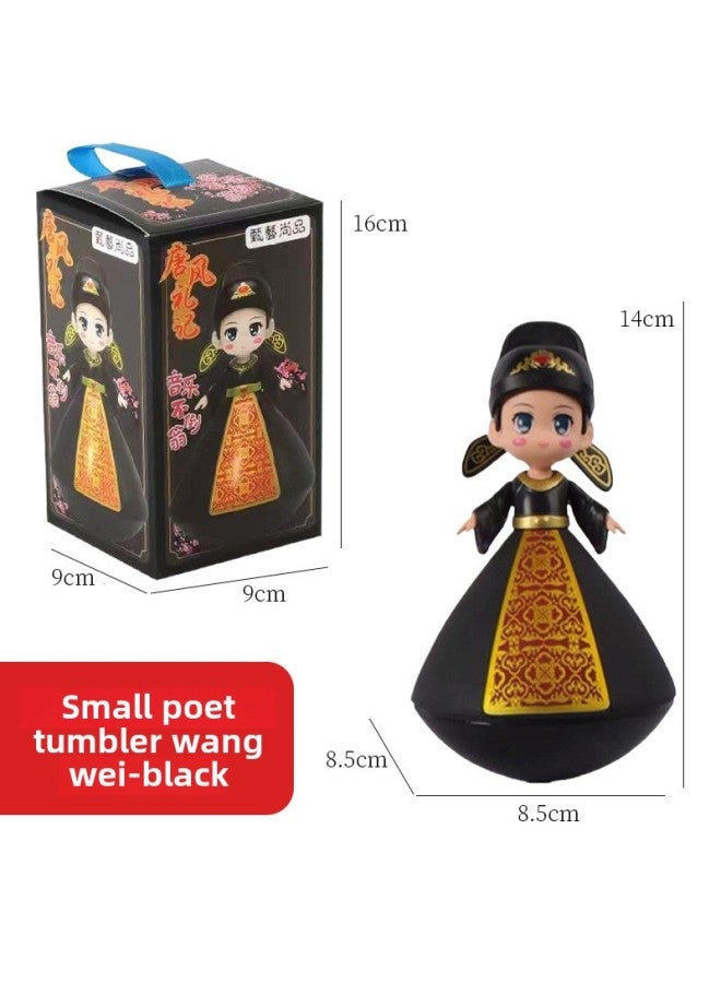 Datang Tumbler Little Sister Creative Xi'an Tourism Creative Doll Doll Toy Ornaments Gift-Color:Small Poetry King Weihei - Image 1