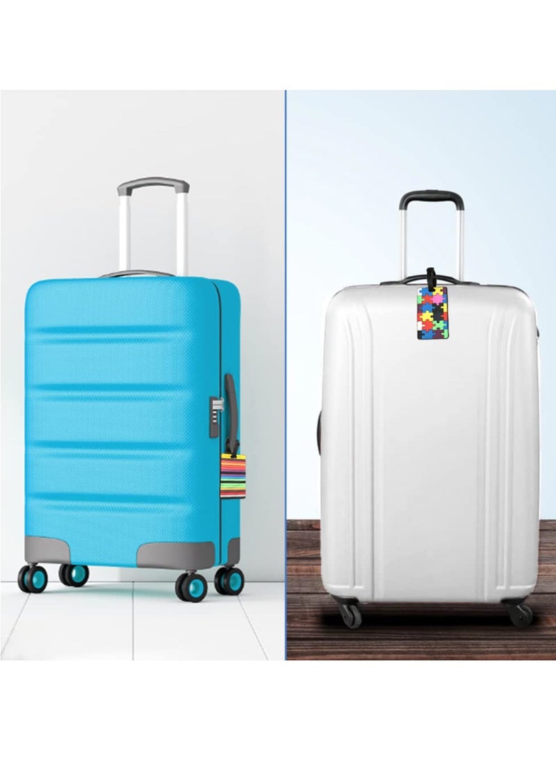 SOLARAE Luggage Tag, 6 Piece Suitcase Luggage Tags Handbag Travel Bag School Bag Handbag Instrument Tag Name Address Tag with Information Card Stock and Hanging Buckle - Image 3