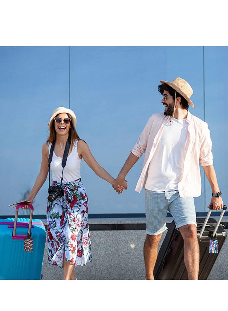 SOLARAE Luggage Tag, 6 Piece Suitcase Luggage Tags Handbag Travel Bag School Bag Handbag Instrument Tag Name Address Tag with Information Card Stock and Hanging Buckle - Image 2