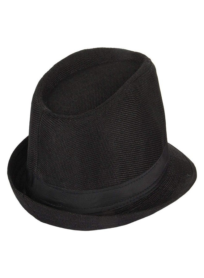 JMP Boy's| Girl's Classic Design Fedora Hats | Summer Beach Hat (Black) - Image 1