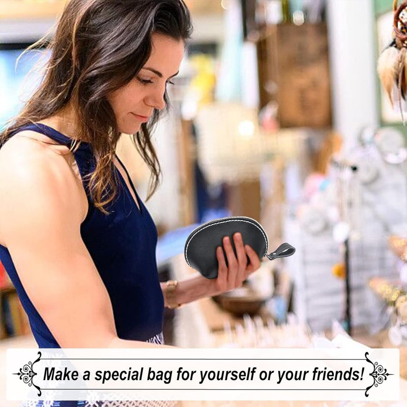 klarako DIY Leather Purse Making Kit, PU Leather Zipper Wallet Making Materials Handmade Mini Change Pouch Coin Purse Sewing Accessories Leather Craft Purse Pocket Making Supplies, 4.5x2.8 Inch - Image 2