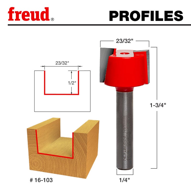 Freud 16-103: 23/32" (Dia.) Mortising Bit with 1/4" Shank - Image 2