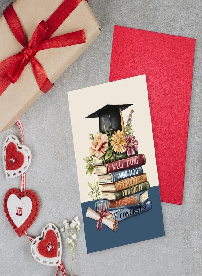 Ogeby Funny Book Stack Themed Graduation Card, Floral Graduation Card for Friend Son Daughter Kids, Congratulations on Starting the Next Big Chapter in Your Life - Image 3