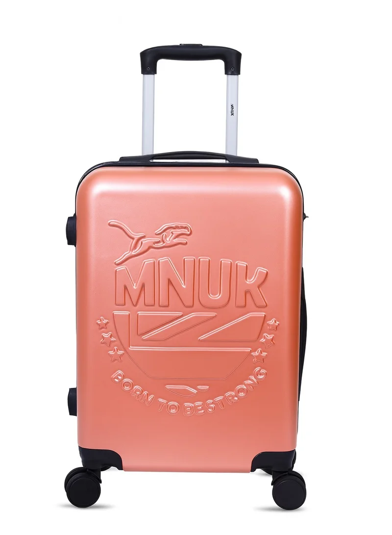 منيك حقيبة سفر مانشستر  بوصة بعجلات دوارة وقفل  بلون ذهبي وردي