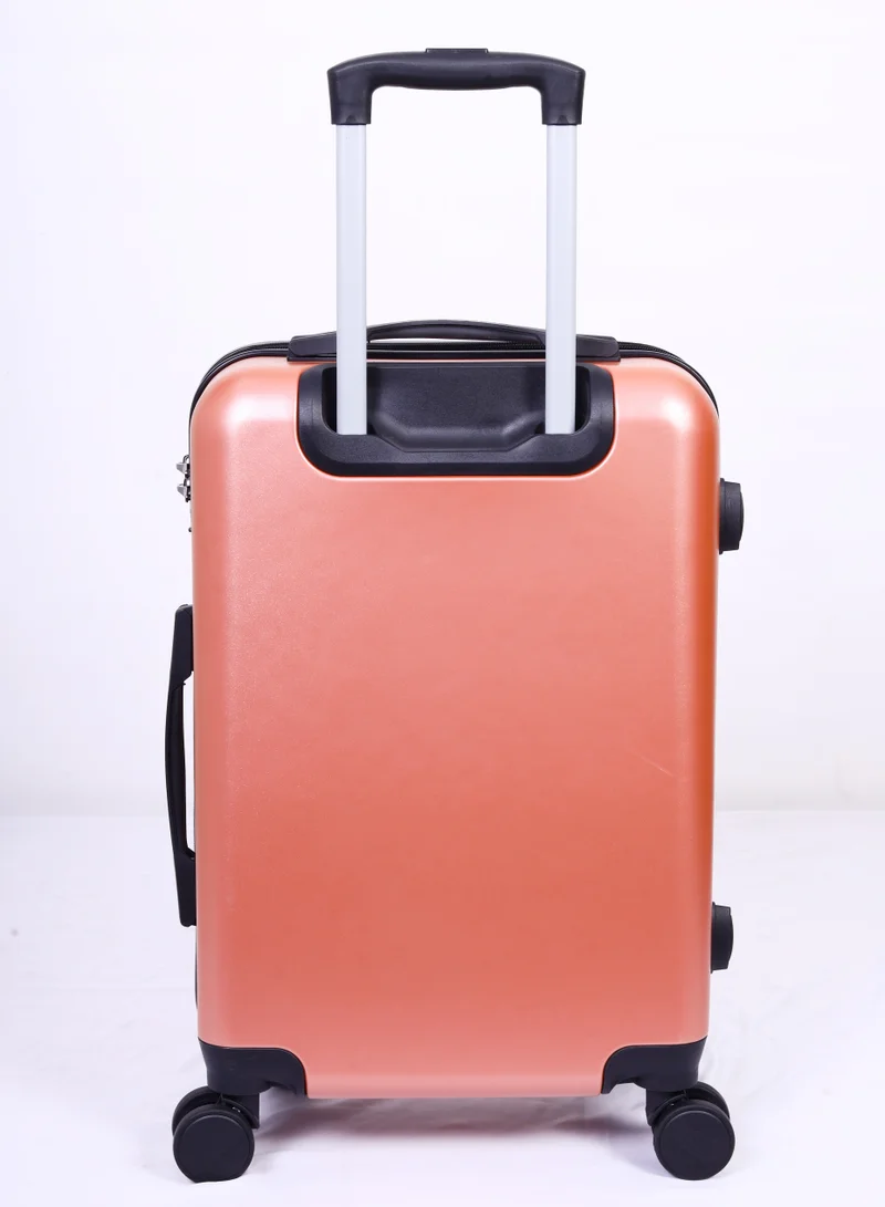 منيك حقيبة سفر مانشستر  بوصة بعجلات دوارة وقفل  بلون ذهبي وردي