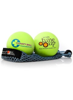 YOGA TUNE UP YOGA TUNE UP® Therapy Balls in Tote by Tune Up Fitness - Massage Balls for Trigger Point, Pressure Point & Myofascial Release - Use as Single or Peanut Ball for Pain Relief & Relaxation (Apple Green)  - Image 1
