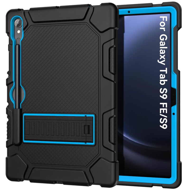 Cantis Case for Samsung Galaxy Tab S10 Lite/ S10 FE/ S9 FE 5G 10.9 Inch/Galaxy Tab S9 11 Inch 2023, Heavy Duty Shockproof Tablet Case Support S Pen, Black+Blue+Black - Image 1