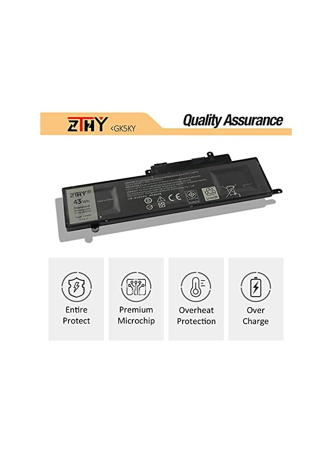 ZTHY 43Wh Gk5Ky Battery For Dell Inspiron 11 3147 3148 3152 3157 Inspiron 13 7347 7348 7352 7353 7359 Inspiron 15 7558 P55F001 7568 P20T Laptop 04K8Yh 4K8Yh Rhn1C 92Nct 451-Bbkk 11.1V 3Cell - Image 4