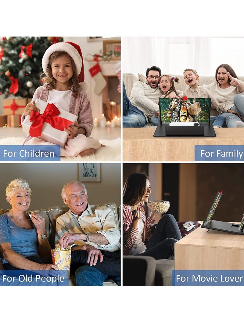 Captaintech 12’’ Screen Magnifier Mobile Phone 3D Magnifier Projector Screen for Movies, Videos, and Gaming – Foldable Phone Stand with Screen Amplifier – Compatible with All Smartphones - Image 4