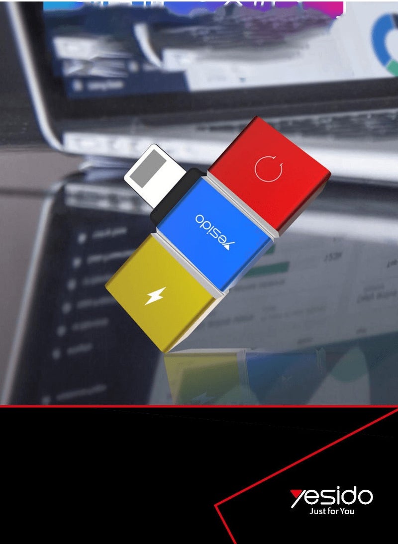Yesido - YESIDO YAU08 Lightning to Dual Lightning Audio Adapter Converter - Image 1