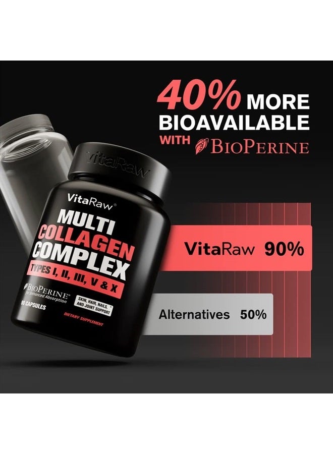 VitaRaw 𝗪𝗜𝗡𝗡𝗘𝗥 𝟭𝟴𝟬𝟬𝗺𝗴 Collagen Pills - Multi Collagen Supplements (Types I, II, III, V & X) Collagen Peptides Pills for Hair, Skin & Joints - Hydrolyzed Collagen Protein Powder for Women and Men - Image 5