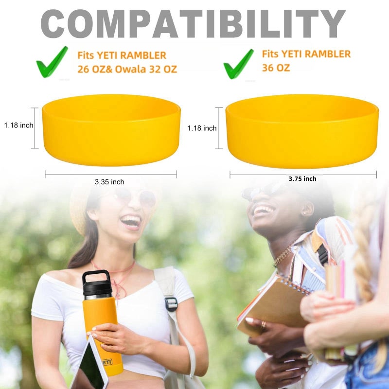 VGHNQ Silicone Sleeve for YETI, Owala Water Bottles, Bottom Boot for YETI 26 OZ, Boot Cover for Owala 32OZ, Boots Rambler Water Bottle Accessories (Alpine Yellow, Fits YETI 26 OZ Bottle/Owala 32 OZ) - Image 2