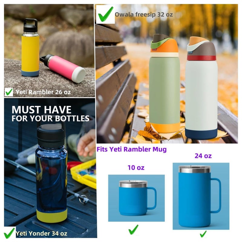 VGHNQ Silicone Sleeve for YETI, Owala Water Bottles, Bottom Boot for YETI 26 OZ, Boot Cover for Owala 32OZ, Boots Rambler Water Bottle Accessories (Alpine Yellow, Fits YETI 26 OZ Bottle/Owala 32 OZ) - Image 3