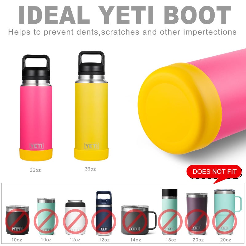 VGHNQ Silicone Sleeve for YETI, Owala Water Bottles, Bottom Boot for YETI 26 OZ, Boot Cover for Owala 32OZ, Boots Rambler Water Bottle Accessories (Alpine Yellow, Fits YETI 26 OZ Bottle/Owala 32 OZ) - Image 5