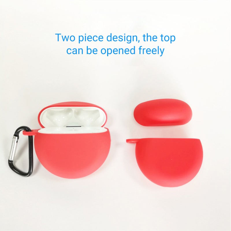 Silicone Earphone Case Cover Protective Jacket Wireless BT Earphone Storage Box Cover Portable Headphone Cases Soft Protective Sleeve with Hanging Loop Compatible with HUAWEI Freebuds3 - Image 4