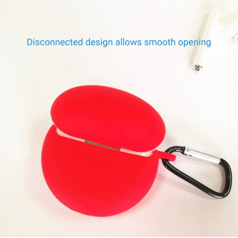 Silicone Earphone Case Cover Protective Jacket Wireless BT Earphone Storage Box Cover Portable Headphone Cases Soft Protective Sleeve with Hanging Loop Compatible with HUAWEI Freebuds3 - Image 5