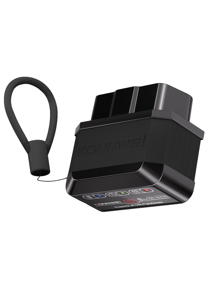 Konnwei OBD2 Scanner Bluetooth 5.2, Wireless Auto Fixd Car Diagnostic Tool，Works with iOS/Android，Car Check Engine Car Code Reader, Clear Error Code ，Performance Test ，Applicable to 99% of Cars  - Image 1