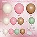 MEBAY Pink Green Brown White Balloon Garland Arch Kit 166Pcs Blush Pink Pastel Green White Sand Tan Brown Boho Balloons for Baby Shower Birthday Wedding Safari Jungle Woodland Party Decorations - Image 4