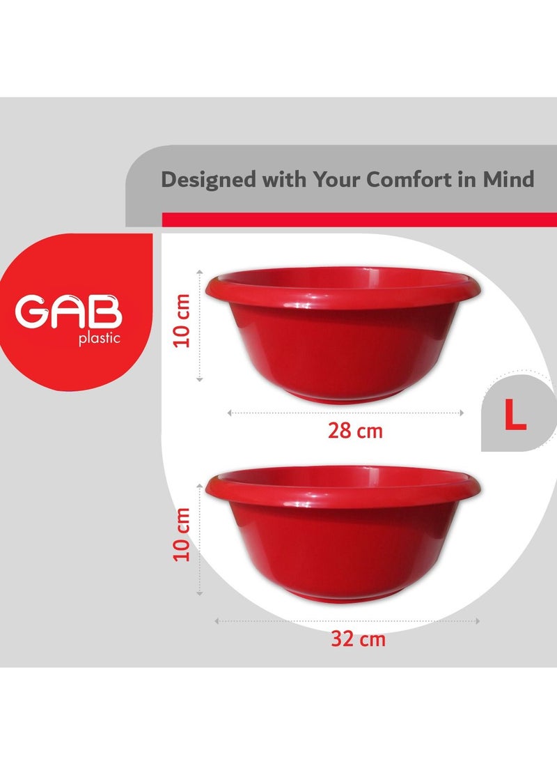 GAB Plastic, Round Basin, Set of 5 Basins in Different Sizes, Plastic Washbasin, Stackable Bowls, Multipurpose Washing Sink, Small Plastic Washbowl, Recycled Plastic, Sturdy and Durable.