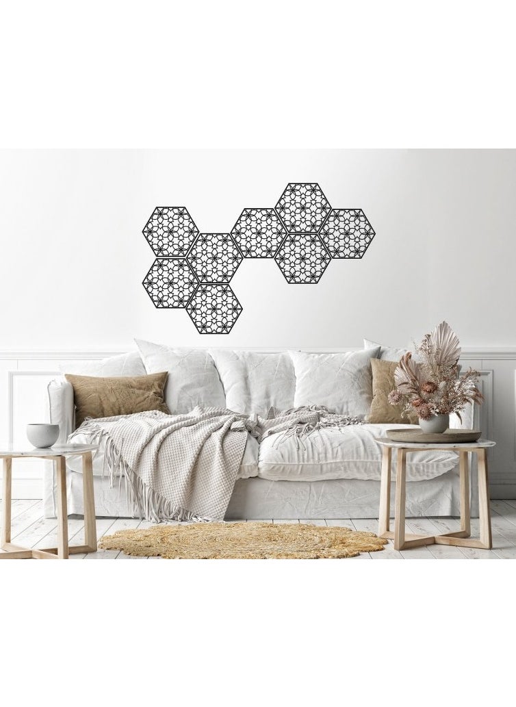 Decorative hexagonal 8 pieces Wood Wall art 20x20 Black - pzsku/Z247350A8A7AA544B24F6Z/45/_/1694868438/c8893ce7-0a29-4fc4-8314-bd9085913ba4