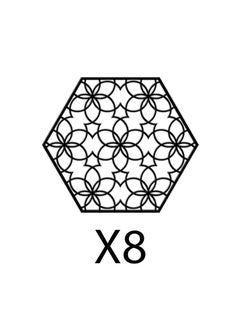 Home Gallery Decorative hexagonal 8 pieces Wood Wall art 20x20 Black  - Image 2