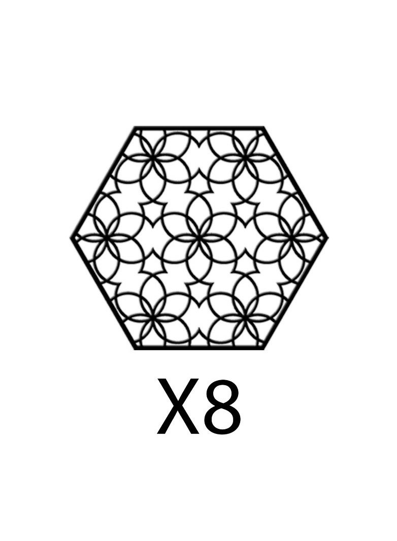 هوم جاليري لوحة فنية جدارية خشبية سداسية الشكل 8 قطع 20x20 أسود - Image 2