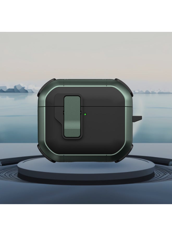 Generic - Suitable For Apple Airpods4 Generation Earphone Case Magnetic Suction Automatic Switch Airpods Pro2 Drop-resistant Creative Soft Case-Color:For Apple Green-Applicable Models:Airpods Pro2 - Image 1