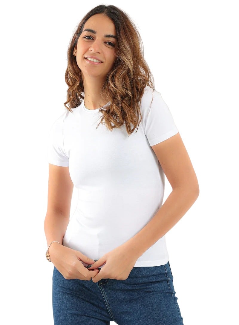 Karma Women Half Sleeves Top White - Image 1