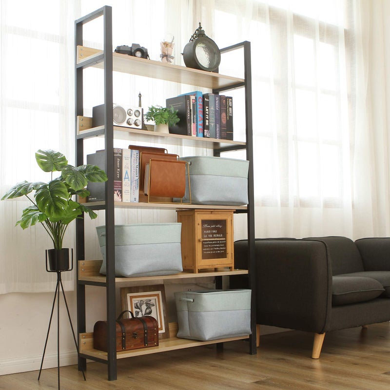 Sea Team 3-Pack Large Storage Basket Set, Trunk Organizer, Clothes Toys Bin, 15 x 10 x 10 Inches, Big Rectangular Canvas Fabric Collapsible Shelf Box with Handles for Kids Room (Babyblue/Mint) - Image 2