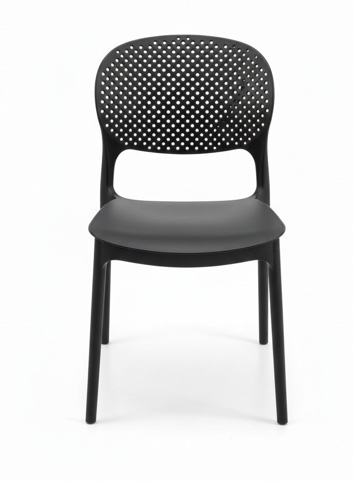 ترف كوم كرسي طعام بلاستيكي حديث للاستخدام الداخلي والخارجي كرسي منزلي، أثاث الحدائق، حبوب المطر، كرسي طعام من الراتنج، تكديس، أنيق، تصميم، - Image 1