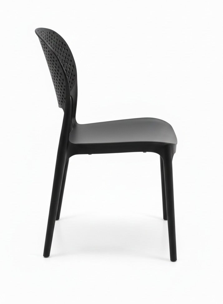 ترف كوم كرسي طعام بلاستيكي حديث للاستخدام الداخلي والخارجي كرسي منزلي، أثاث الحدائق، حبوب المطر، كرسي طعام من الراتنج، تكديس، أنيق، تصميم، - Image 3