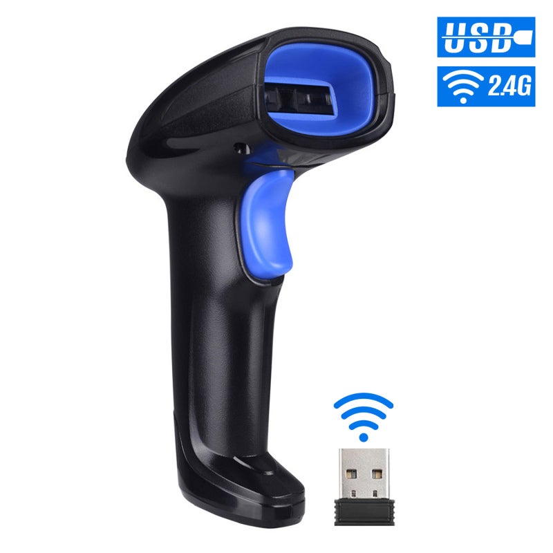 Barcode Scanner: 2-In-1 2.4G Wireless USB Wired Connection, Fast 300 Scans/Sec Automatic Scanning, Shock-Resistant ABS Material - 100,000 Storage Collection Mode, Ergonomic Handle Design, Rechargeable - Image 3