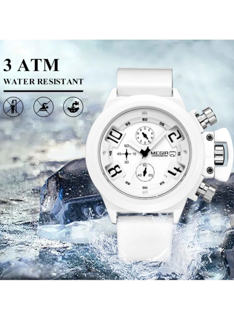 ميجر MEGIR ساعات رجالية العلامة التجارية الفاخرة الطلب الكبير ساعة كوارتز الرجال مقاوم للماء كرونوغراف ساعة يد رياضية Relogio Masculino - Image 2