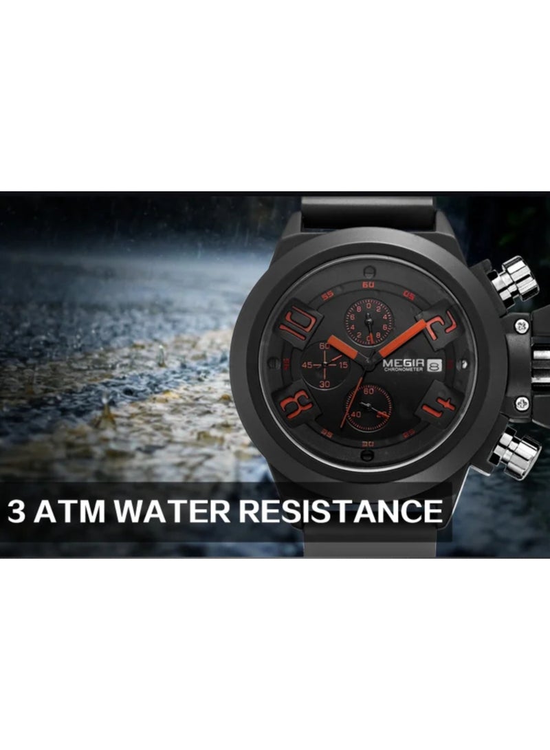 ميجر MEGIR ساعات رجالية العلامة التجارية الفاخرة الطلب الكبير ساعة كوارتز الرجال مقاوم للماء كرونوغراف ساعة يد رياضية Relogio Masculino - Image 5