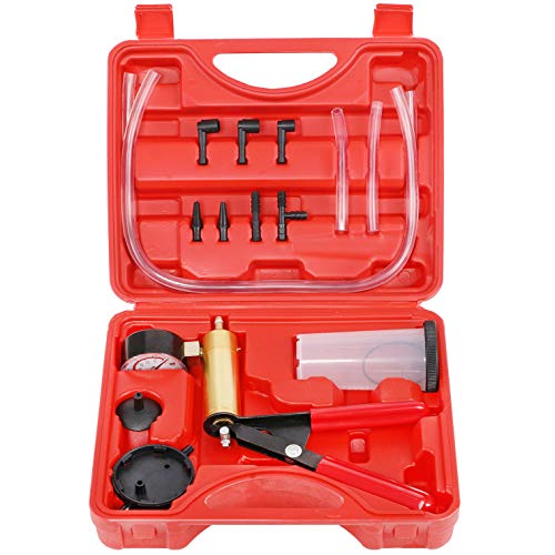 YSTOOL Brake and Clutch Fluid Hand Pump Vacuum Bleeder Tool Kit Brake Oil Change Power Steering Fluid Bleeding Set with Hand Pump Jar Adapters for Auto Car Truck Motorcycle Use - Image 1