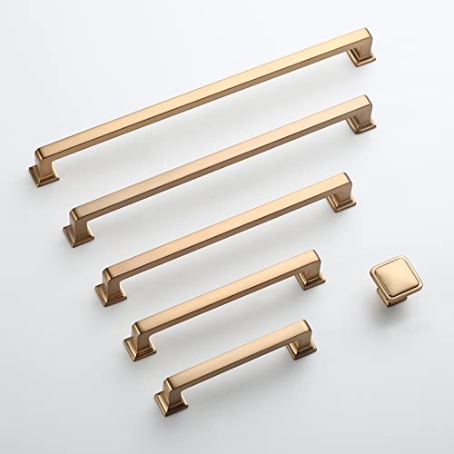 9BUILD 6 Pack 12.6 Inch Cabinet Handles Champagne Bronze Cabinet Pulls Long Kitchen Cabinet Handles Champagne Cabinet Hardware Wardrobe Pulls Kitchen Handles for Cabinets - Image 5