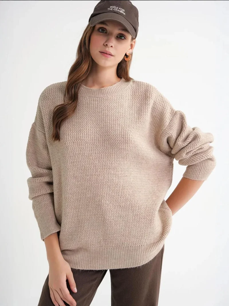 MixRay Mixray Long Sleeve Ribbed Knit Sweater