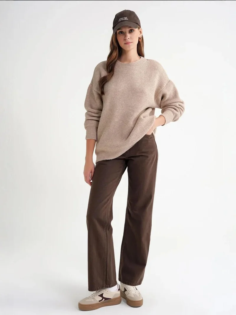 MixRay Mixray Long Sleeve Ribbed Knit Sweater