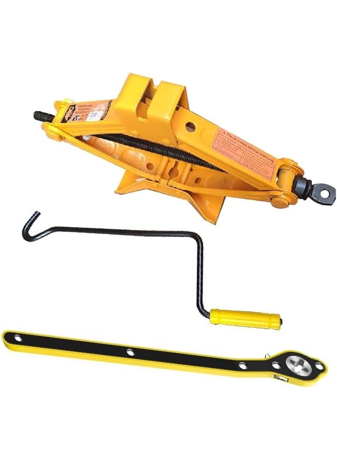 Car Scissor Jack – 1.5 Ton Capacity with Wrench & Key, Universal Manual Lift for SUVs and Cars, Durable & Easy to Use - Image 1