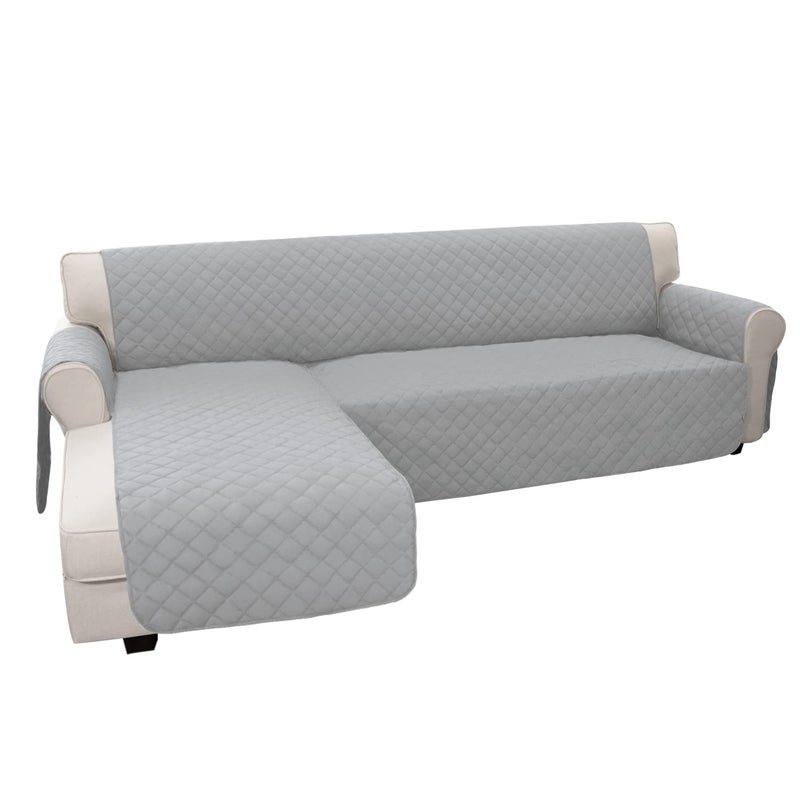 Easy-Going EasyGoing L Shape Sofa Slipcover  Reversible Couch Cover  Furniture Protector for Pets  Small Light Gray 