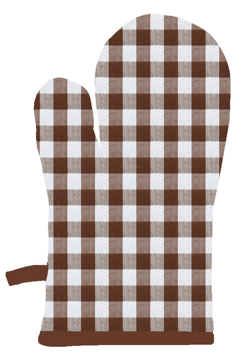 Airwill 100% Heat Resistance, Checkered Designed Kitchen Oven Mitts (Gloves) (Brown, Pack of 2) - Image 3
