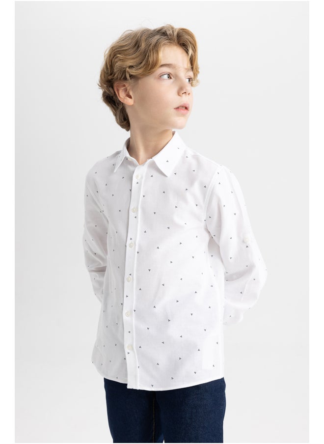 DeFacto - Boy Regular Fit Polo Neck Woven Long Sleeve Shirt - Image 1
