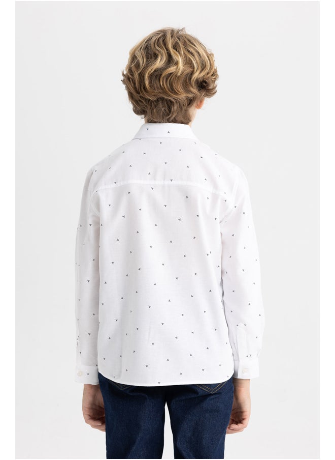 DeFacto - Boy Regular Fit Polo Neck Woven Long Sleeve Shirt - Image 1