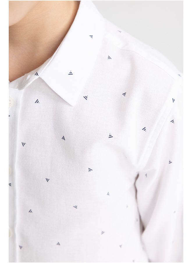 DeFacto - Boy Regular Fit Polo Neck Woven Long Sleeve Shirt - Image 1